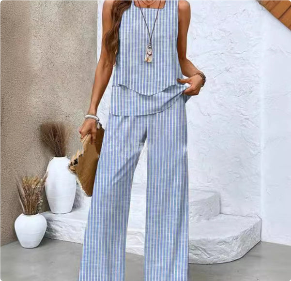 Lina - Conjunto de dos piezas sin mangas con estampado floral
