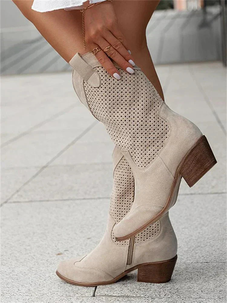 Solara - Breathable cowboy boots with a medium heel
