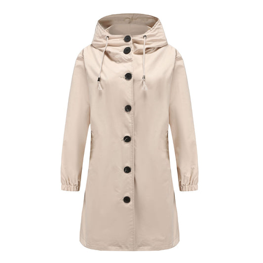 Carla - Women's Long Hooded Raincoat