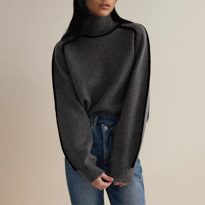 Claudia - Suéter cashmere de punto para mujer con cuello alto