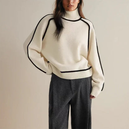 Claudia - Suéter cashmere de punto para mujer con cuello alto
