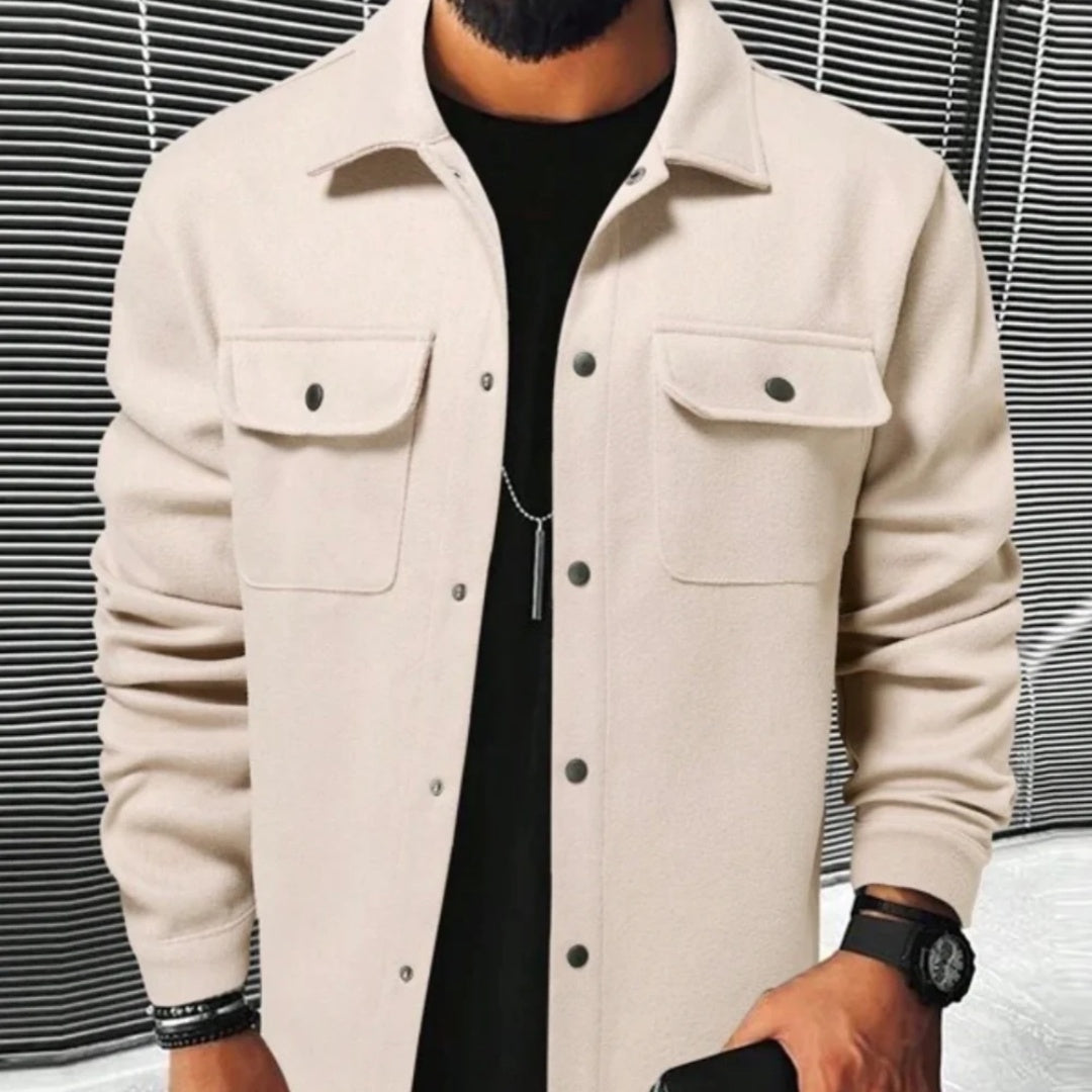Sobrecamisa de Invierno con Botones y Bolsillos Frontales