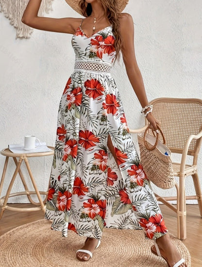 Isla – Vestido largo floral con abertura lateral