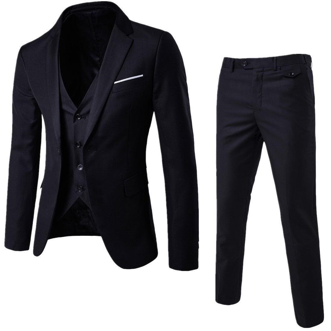 César | Conjunto de tres piezas para hombre, traje ajustado estilo coreano formal