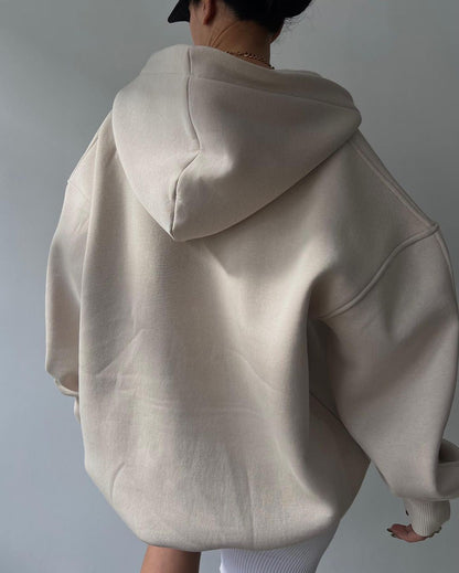 Sudadera de Invierno Oversize con Cuello Abierto y Hombros Caídos