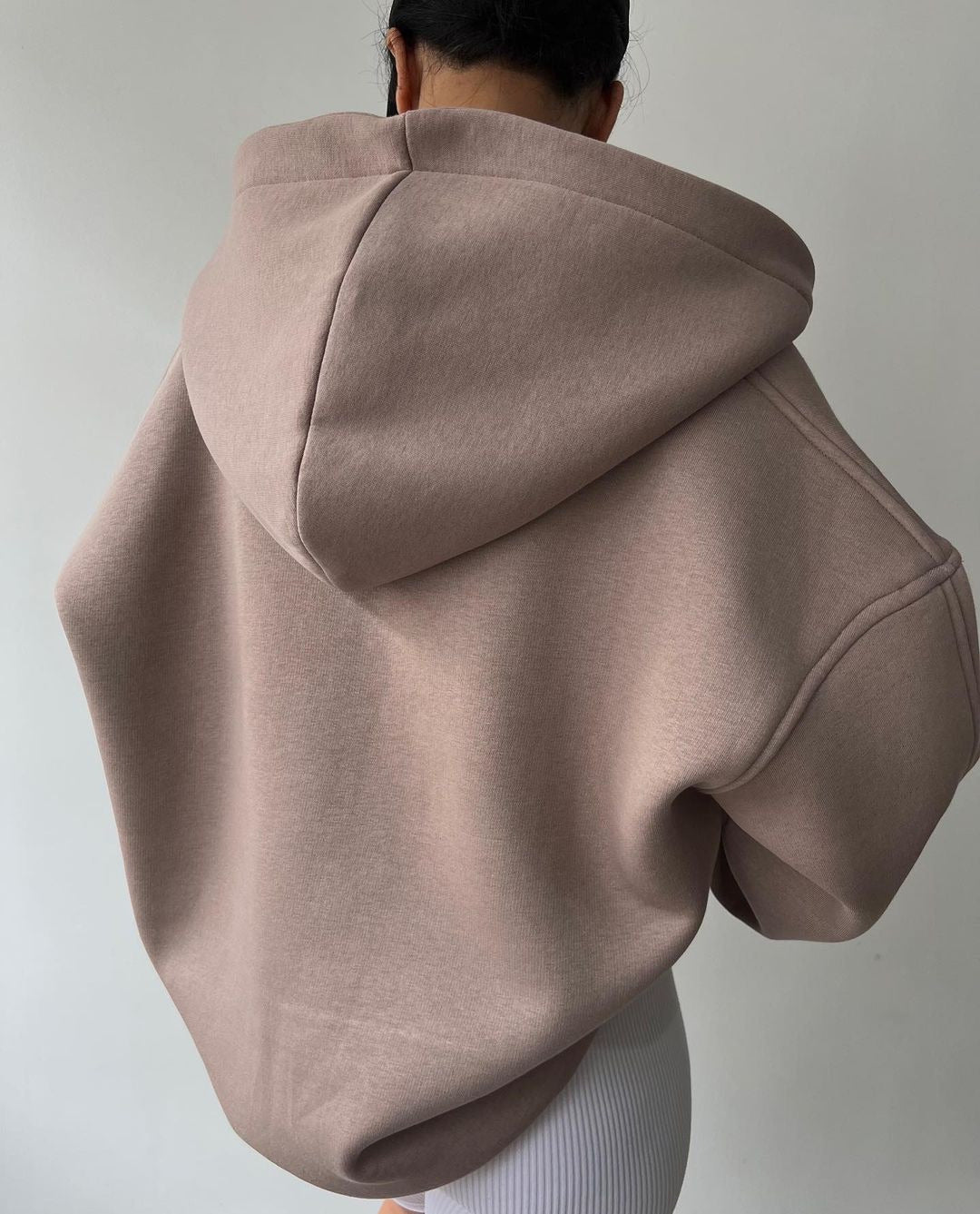 Sudadera de Invierno Oversize con Cuello Abierto y Hombros Caídos