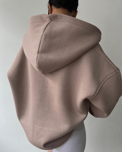 Sudadera de Invierno Oversize con Cuello Abierto y Hombros Caídos