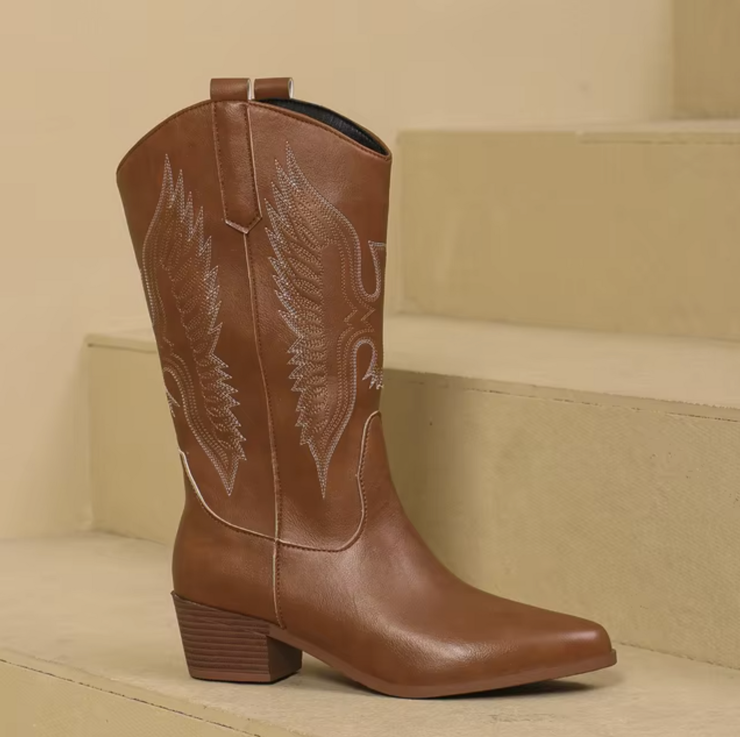 Botas Cowboy Blancas de Piel Sintética
