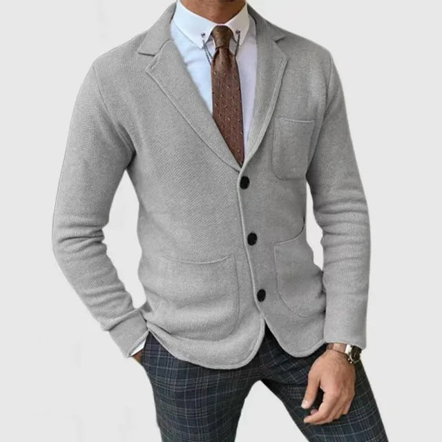 Ramiro - Cárdigan tipo blazer de punto para hombre