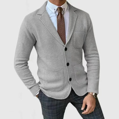 Ramiro - Cárdigan tipo blazer de punto para hombre