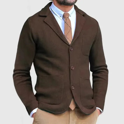 Ramiro - Cárdigan tipo blazer de punto para hombre