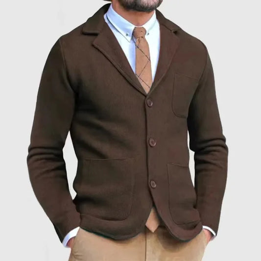 Ramiro - Cárdigan tipo blazer de punto para hombre