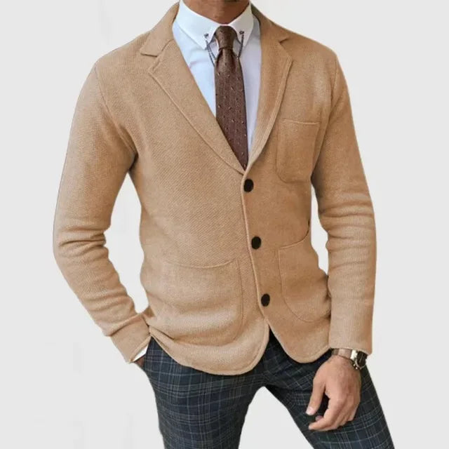 Ramiro - Cárdigan tipo blazer de punto para hombre