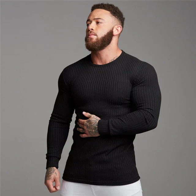 Leo - Camiseta térmica de Algodón manga larga para hombre