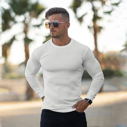 Leo - Camiseta térmica de Algodón manga larga para hombre