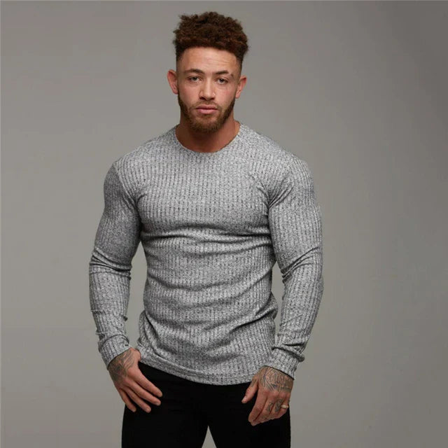 Leo - Camiseta térmica de Algodón manga larga para hombre