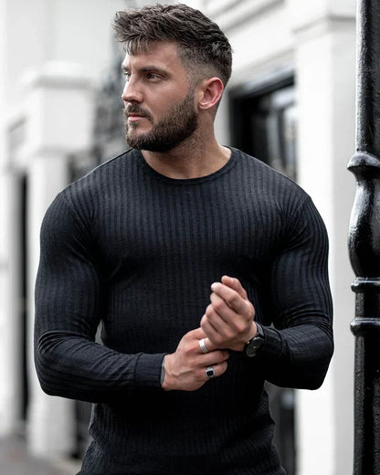 Leo - Camiseta térmica de Algodón manga larga para hombre