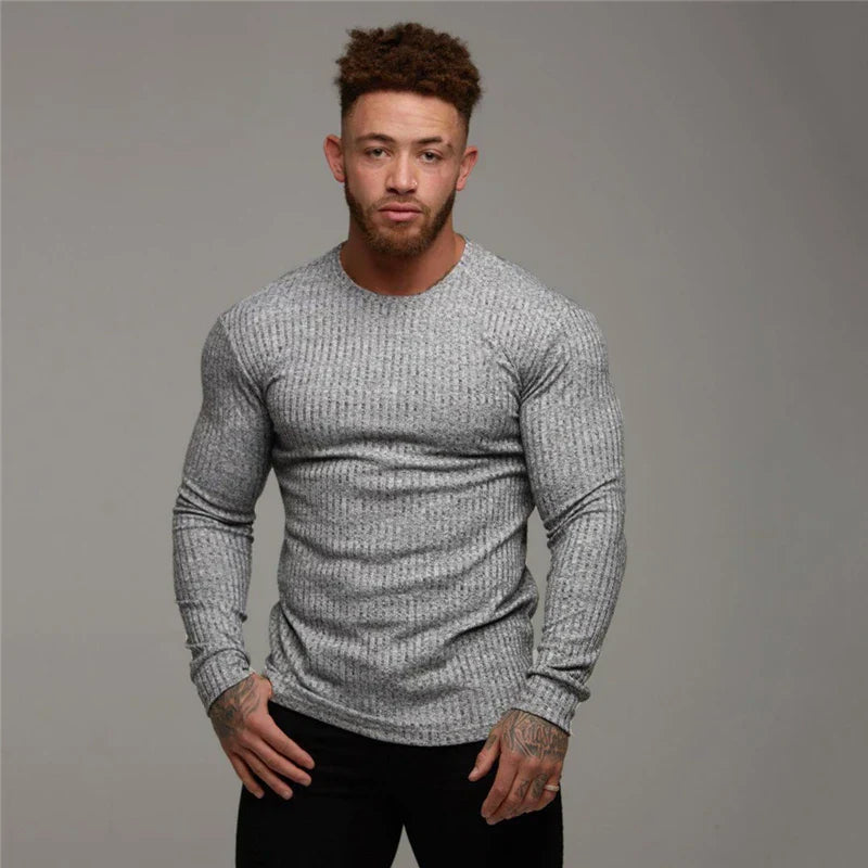 Leo - Camiseta térmica de Algodón manga larga para hombre