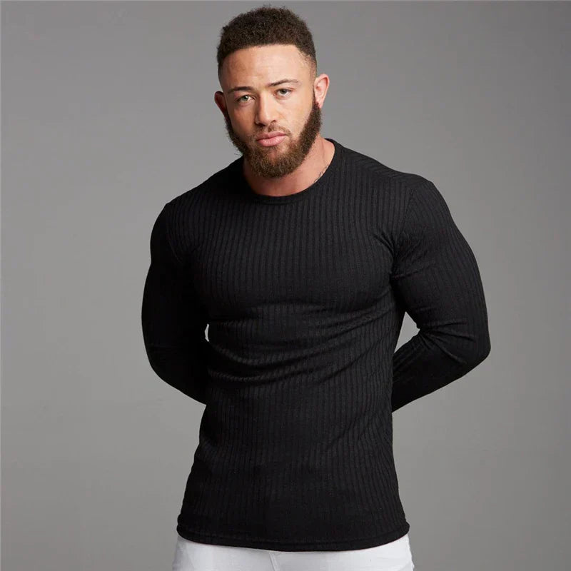 Leo - Camiseta térmica de Algodón manga larga para hombre