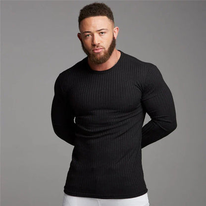 Leo - Camiseta térmica de Algodón manga larga para hombre