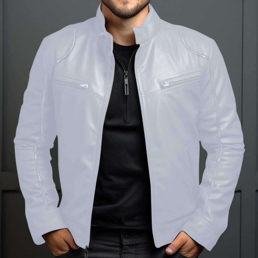 Dante – Chaqueta biker roja de piel sintética