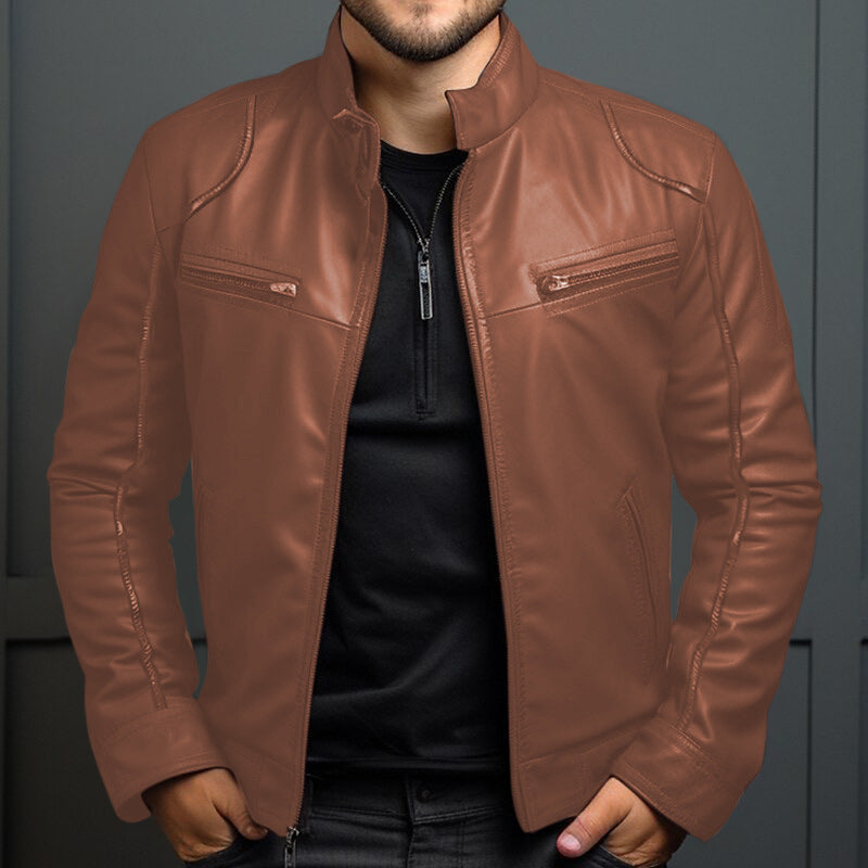 Dante – Chaqueta biker roja de piel sintética