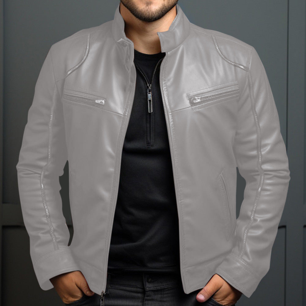 Dante – Chaqueta biker roja de piel sintética