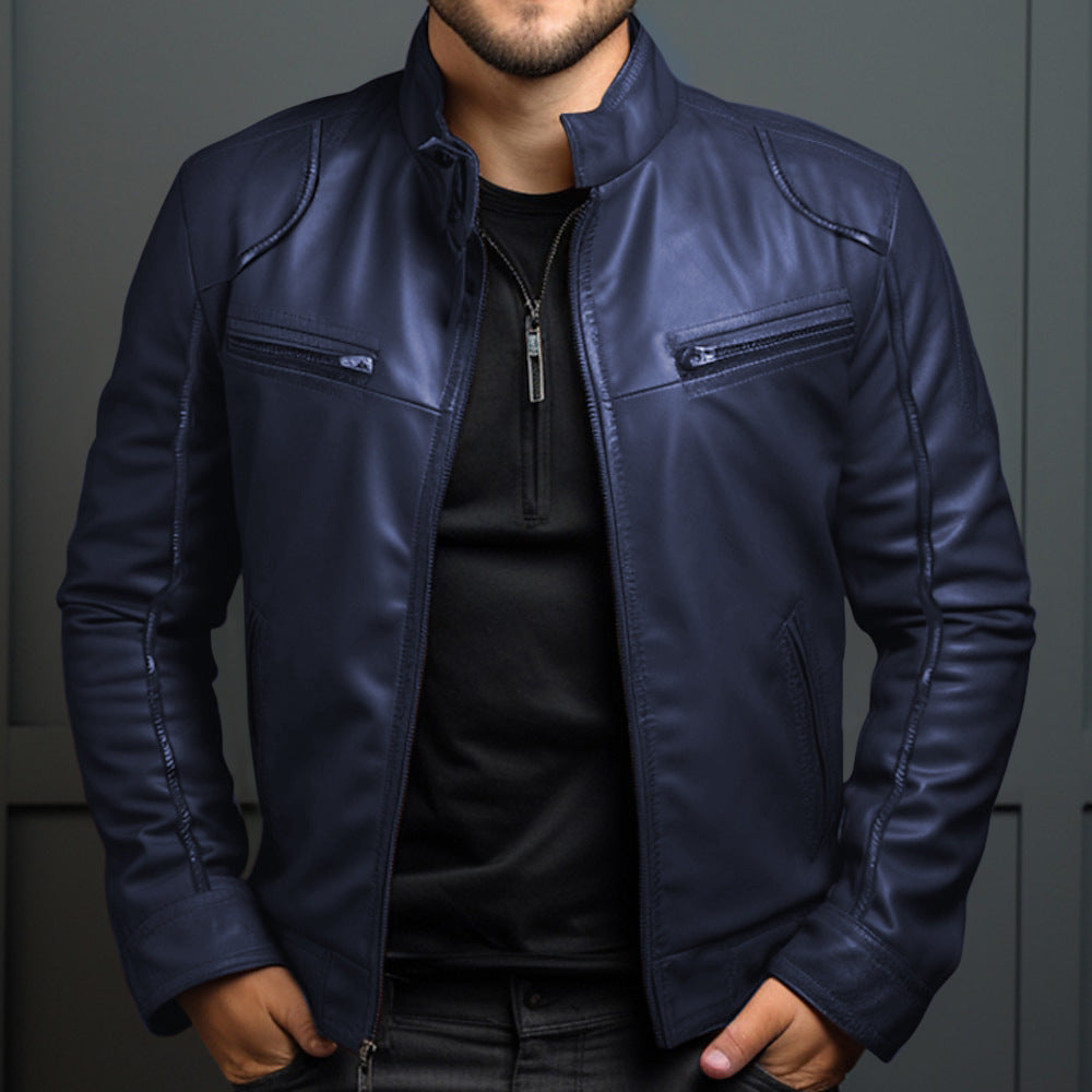 Dante – Chaqueta biker roja de piel sintética