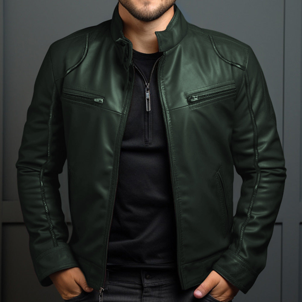 Dante – Chaqueta biker roja de piel sintética