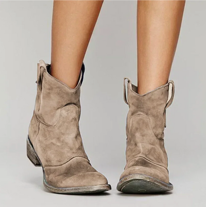 Botas Cowboy Taupe de Gamuza