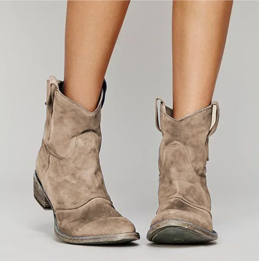 Botas Cowboy Taupe de Gamuza
