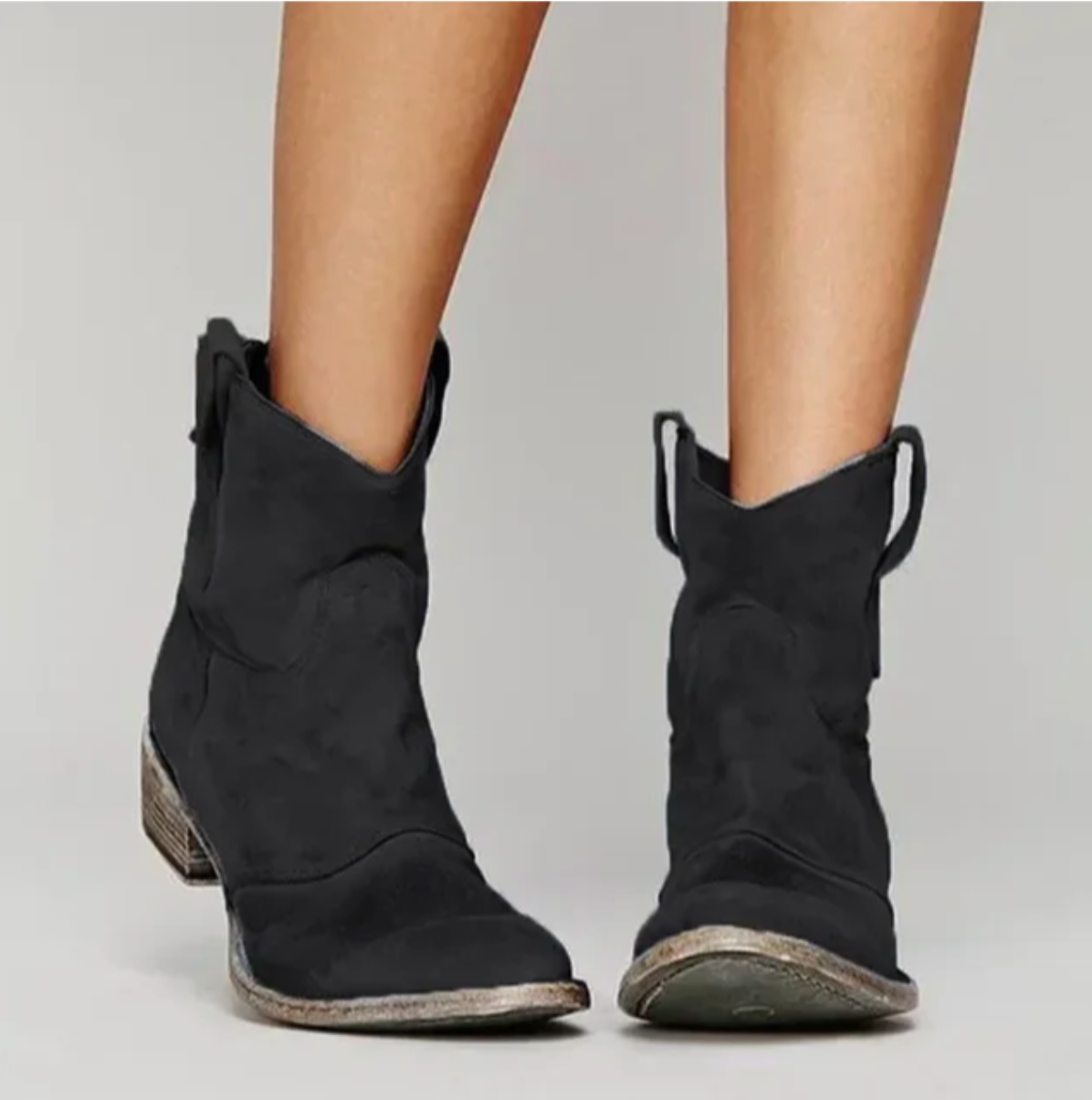 Botas Cowboy Taupe de Gamuza