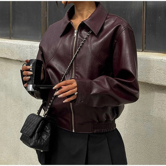 Chaqueta de Invierno Oversize con Cremallera y Capa Interior de Punto Suave