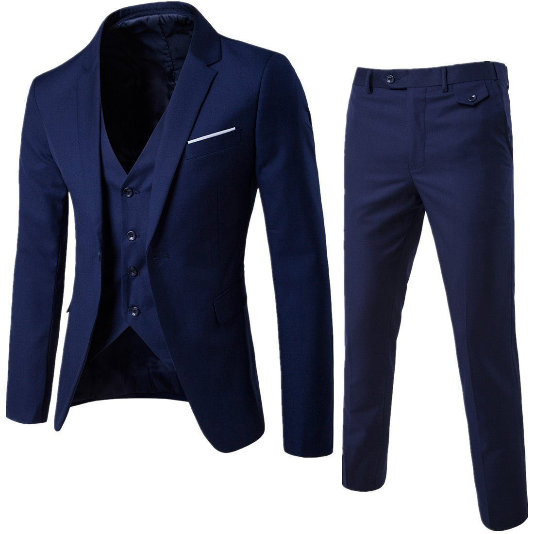 César | Conjunto de tres piezas para hombre, traje ajustado estilo coreano formal