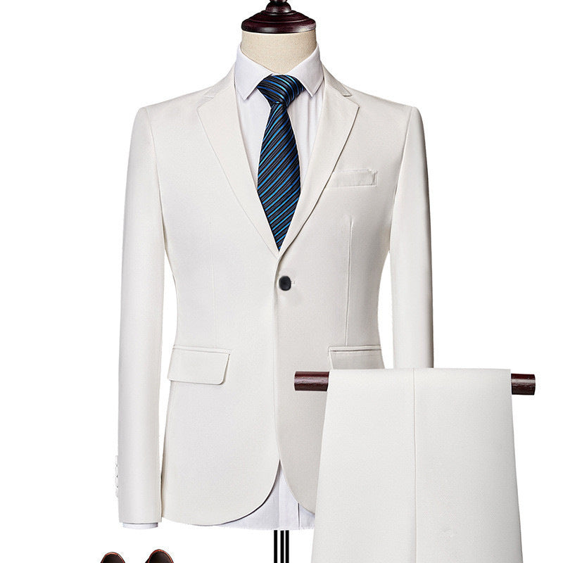César | Conjunto de tres piezas para hombre, traje ajustado estilo coreano formal