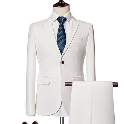 César | Conjunto de tres piezas para hombre, traje ajustado estilo coreano formal