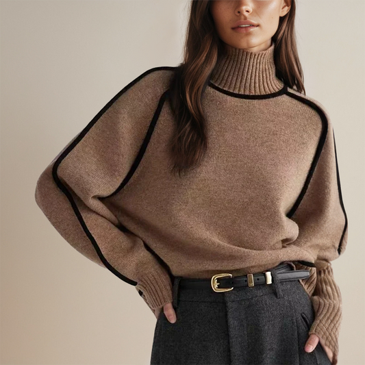 Claudia - Suéter cashmere de punto para mujer con cuello alto
