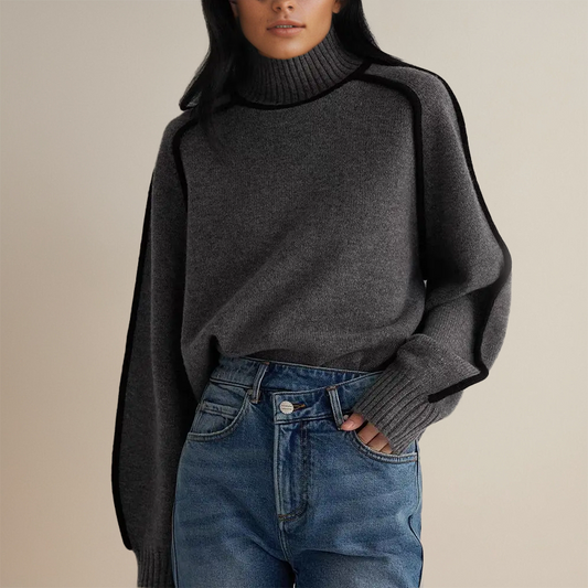 Claudia - Suéter cashmere de punto para mujer con cuello alto