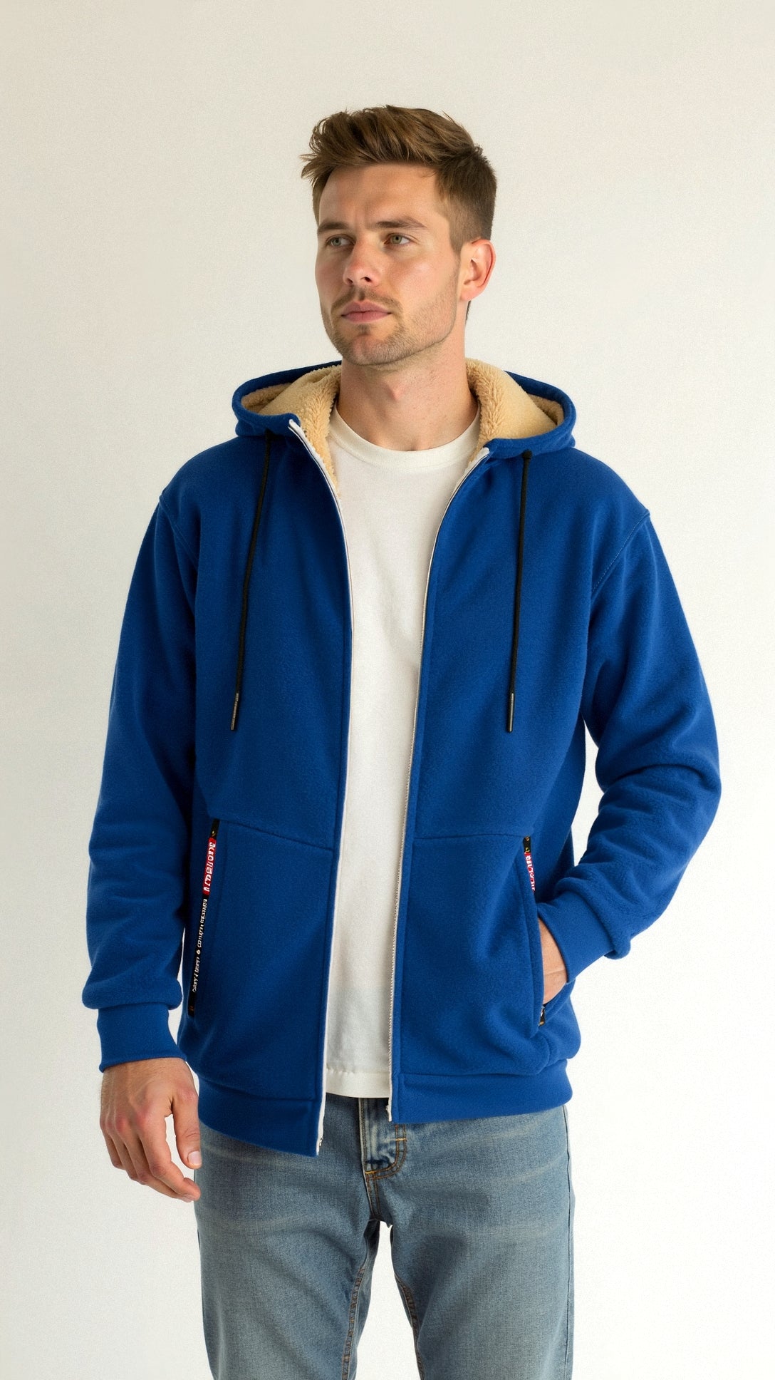 Tomás - Sudadera con cremallera y forro polar para hombre