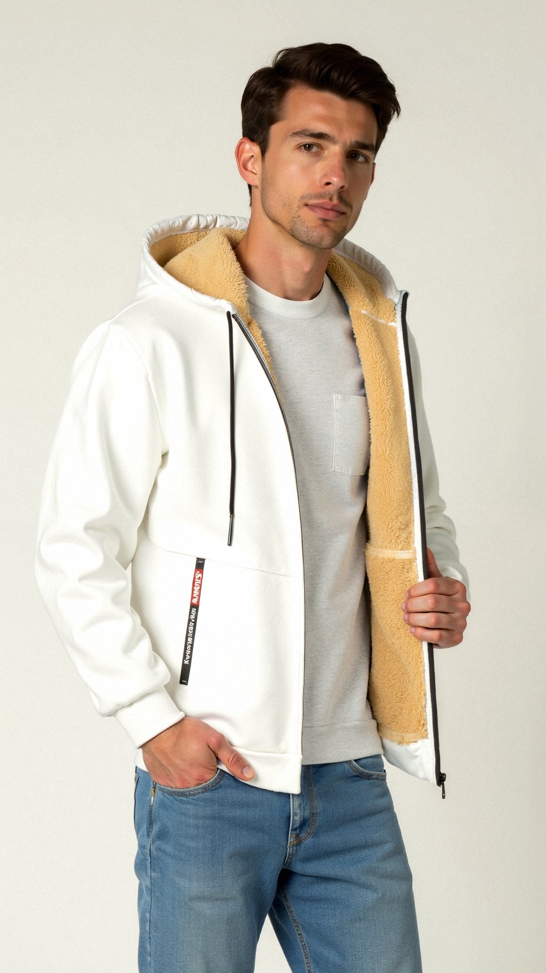 Tomás - Sudadera con cremallera y forro polar para hombre