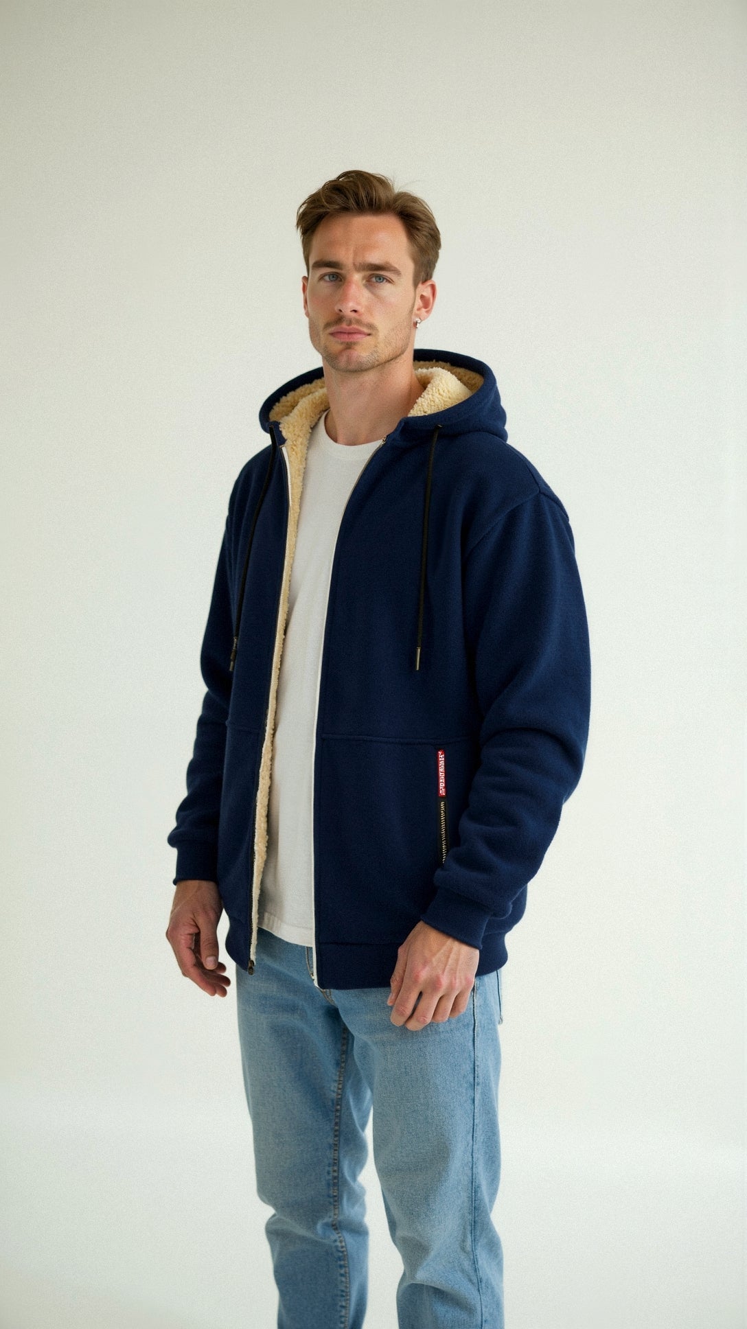 Tomás - Sudadera con cremallera y forro polar para hombre