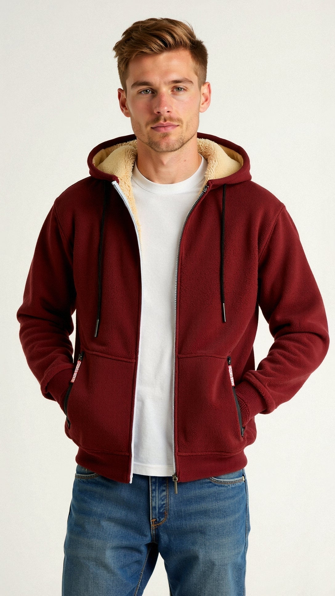 Tomás - Sudadera con cremallera y forro polar para hombre