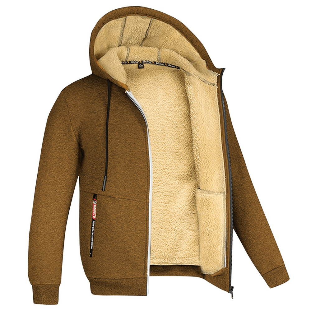 Tomás - Sudadera con cremallera y forro polar para hombre