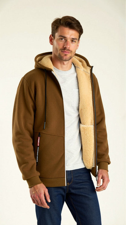 Tomás - Sudadera con cremallera y forro polar para hombre