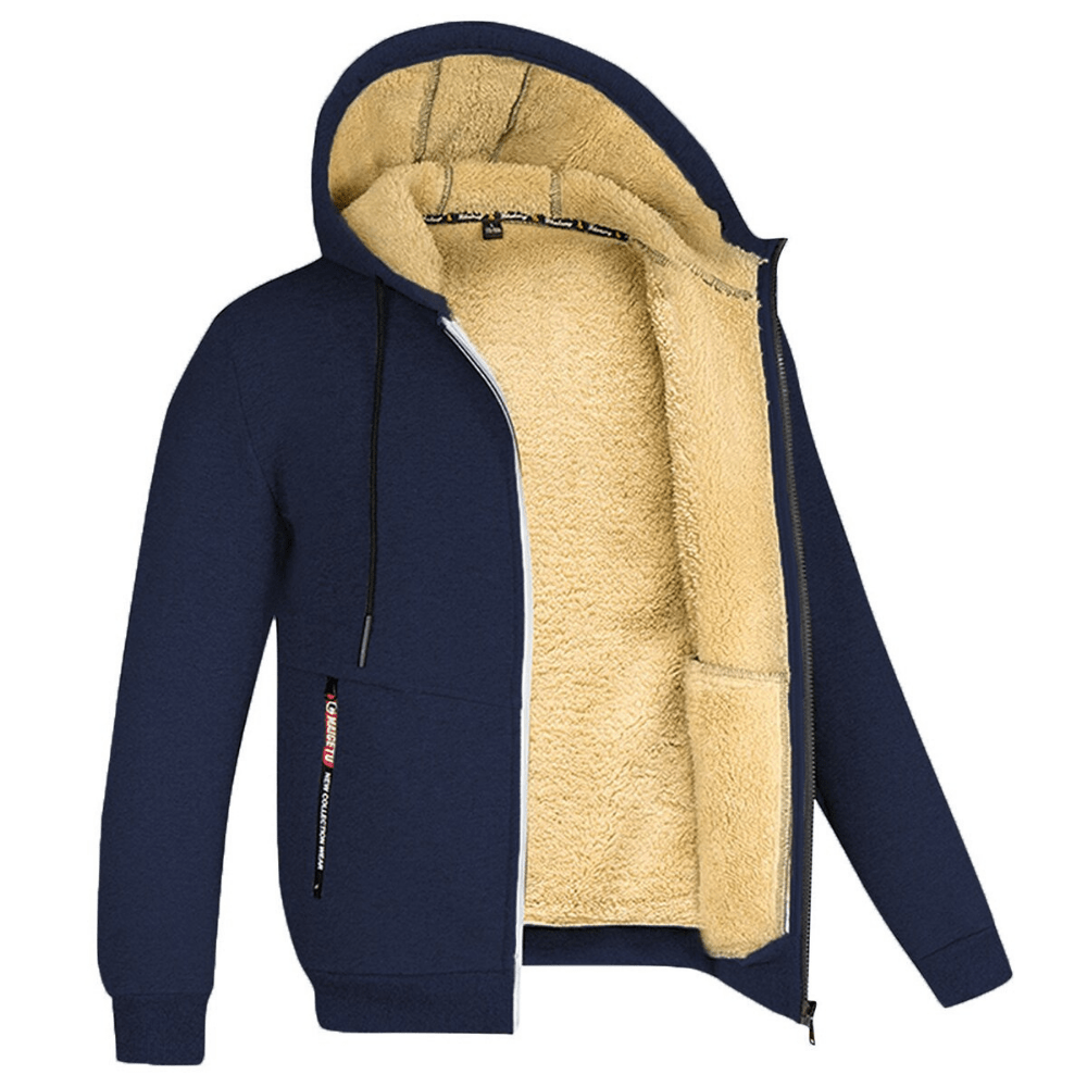 Tomás - Sudadera con cremallera y forro polar para hombre