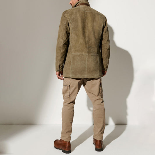 Leandro - Chaqueta tipo blazer de ante para hombre
